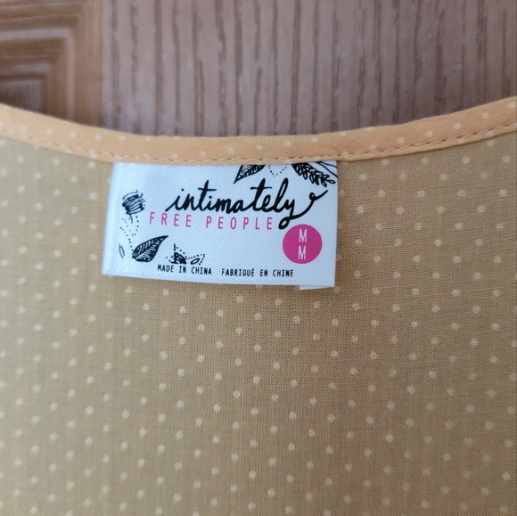 Lt Orange Free People Voile Trapeze Dress Medium - Picture 2 of 3